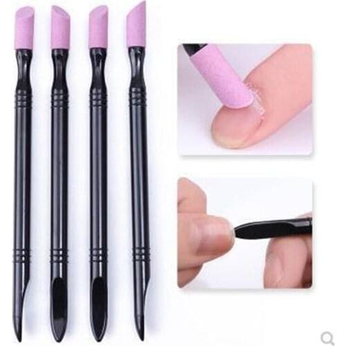 1Pcs 2 Ways Scrub Stone Nail Files Buffer Manicure Stick Grinding Rod Cuticle Remover Nail Art Manicure Ceramic Trimmer Buffing