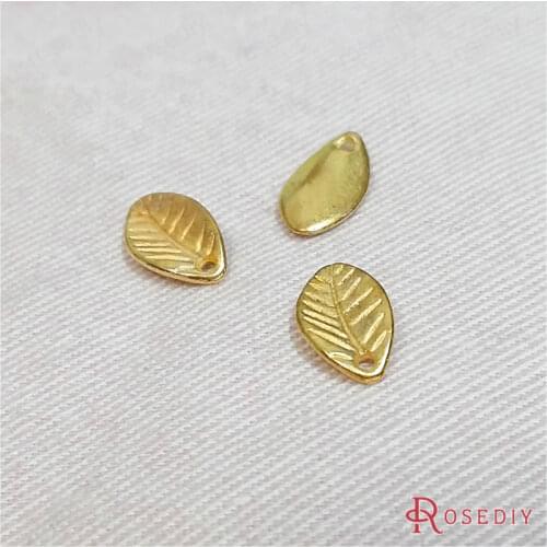 Wholesale 11*7mm Gold color Small Tree Leaf Zinc Alloy Charms Pendants Diy Jewelry Findings Accessories 50 pieces(JM7404)