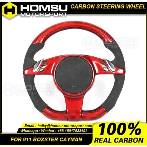 Custom alcantar carbon fiber steering wheel For porsche 2009-2014 911 boxster cayman racing wheel convertible
