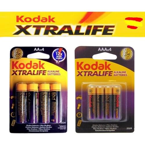 Alkaline batteries Blister AA and AAA KODAK Xtralife ALKALINAS POWER LR6 LR3 1,5V