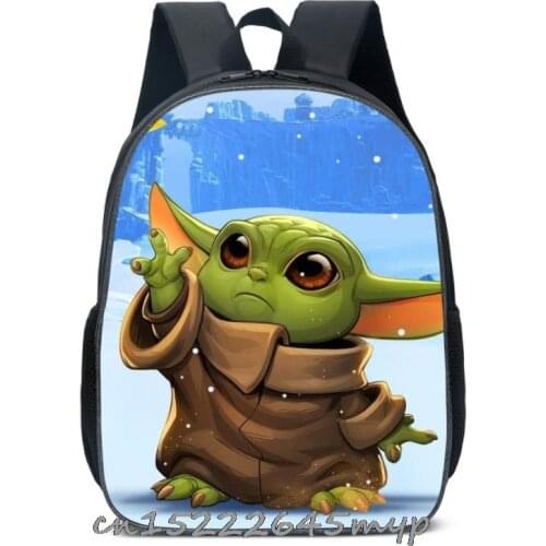 Students School Bags Boys Girls Rucksack Beautiful Mandalorian Baby Yoda Pattern Schoolbag Fashion Backpack