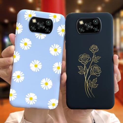 Poco X3 Candy Silicone Cover For Xiaomi Poco X3 NFC Phone Case Sunflower Daisy Soft TPU Back Cover For Coque Xiaomi PocoX3 X 3