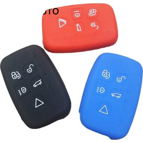 5 Buttons Silicone Shell Cover For LAND ROVER LR4 Range Rover Discovery Evoque Sport Smart Key Case