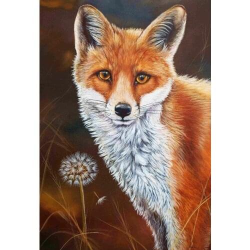 Special offer - high quality art oil painting-Fox # TOP wildlife animal Decor ART OIL PAINTING ON CANVAS -FREE SHIPPING COST