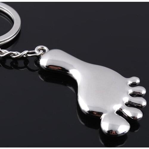 Wedding Bridal Shower Favor Gifts Lovely Foot Shaped Keychain Baby Barefoot Key Rings LX1670