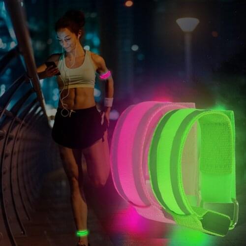 USB Charging LED Luminous Night Running Armband Bracelet Outdoor Sports Reflective Safety Belt Outdoor Sports Luminous Arm Band