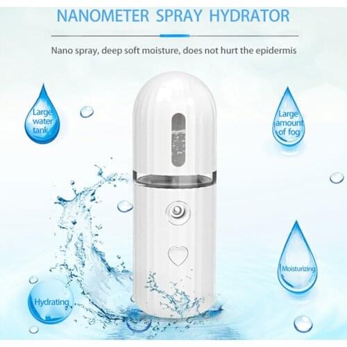 Mini Portable Humidifier Mister Facial Steamer Device Beauty Spray Hydrating Apparatus Cold Spray Apparatus Rechargeable