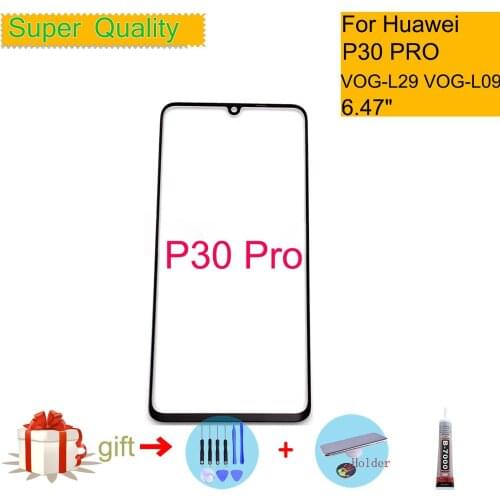 High Quality For Huawei P30 Pro VOG-L29 VOG-L09 VOG-L04 Touch Screen Touch Panel Front Outer Glass P30 PRO LCD Glass Lens