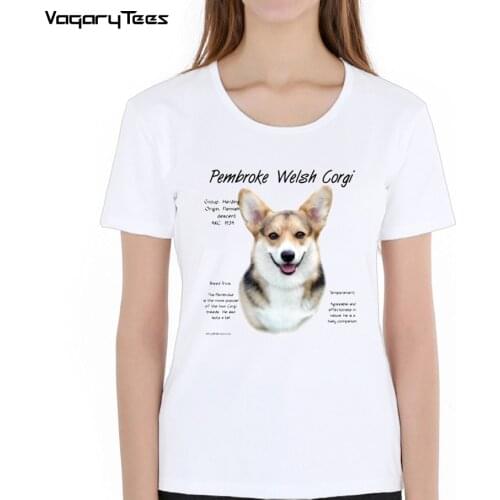 Funny T shirt Women Clothes 2019 Summer Tops Corgi/Boston Terrier Printed O-neck T-Shirt dog design Femme Camiseta Mujer Tumblr
