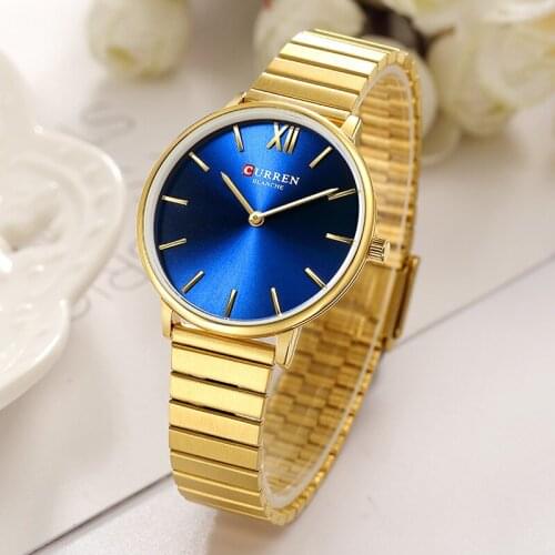 Curren Ultra Thin Watch Women Luxury Brand Business Gold Ladies Watches Waterproof Stainless Steel Clock Relogio Feminino