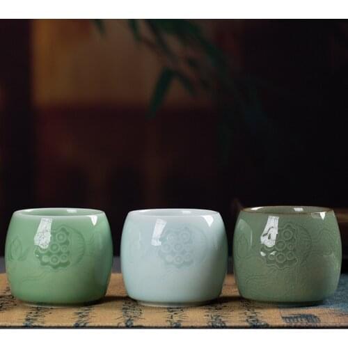 1pcs/3pcs China Ceramic Tea Cup White Porcelain Coffee Cups Pottery Personal Single Drinkware Wine Mug Teacup Wholesale