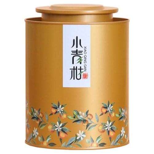 1 Piece Round Tin Box For Tea Kitchen Tea Storage Box Caddy Metal Canister Vintage Style Food Storage Container Printed Tea Box