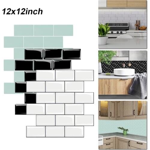 1PCS 3D Tile Brick Mosaic Wallpaper Sticker Self Adhesive Kitchen Bathroom Decor Peel and Stick Tile for Kitchen Backsplash