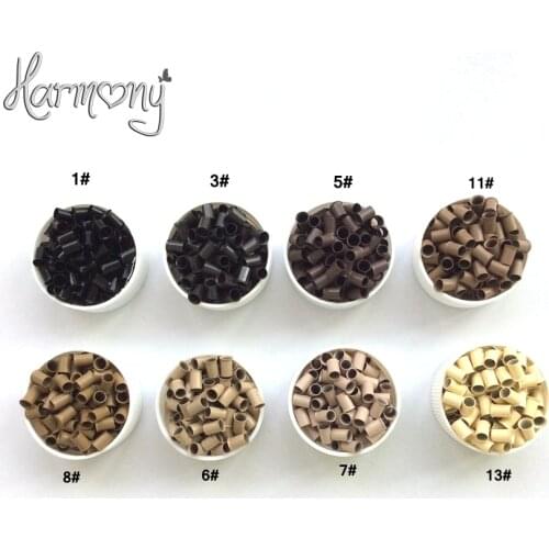 343060mm1000pcs Long Euro Lock Flared Flaring Micro Copper Tube Rings Beads Links Human Hair Extensions tools