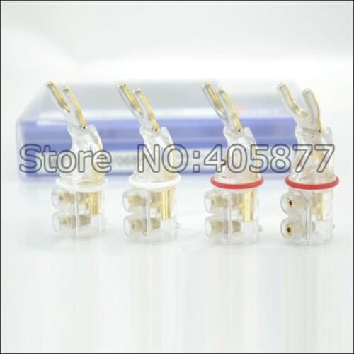 4Pcs hi end audio audio Nextgen Spade hi end audio audio-0681Cu Copper Speaker Terminal Connector hifi spade plug