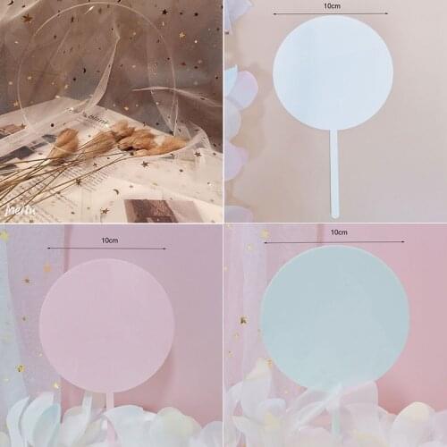 Acrylic Happy Birthday Cake Topper No Texts Blank Plain Acrylic Board For Wedding Birthday Party Cake Decorations DIY Custom