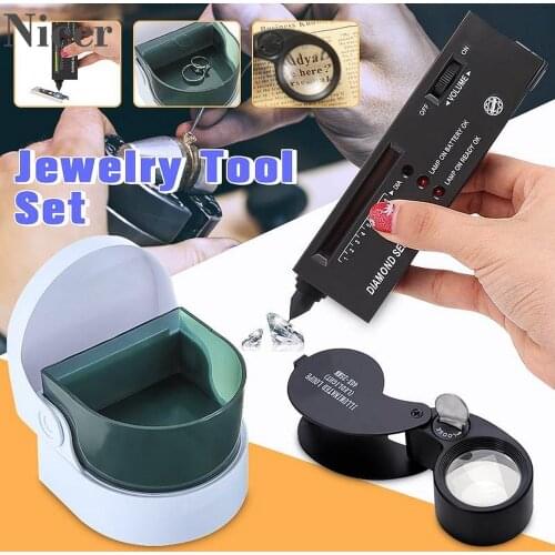 Diamond Tester Selector LED Indicator Jewelry Gemstone Detector Tool Handheld Device Magnifying Glass Diamond Selector II Tester