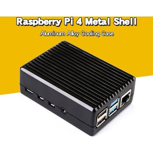 Aluminum shell For Raspberry Pi 4 Model B Black Aluminum Alloy Case Passive Cooling Shell Metal Enclosure Heat Dissipation
