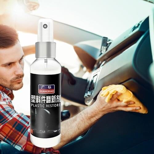 Car Plastic Restorer Automotive Interior Agent Plastic Parts Retreading Agent Wax Renewed Polish For Plastic Renovator For Car