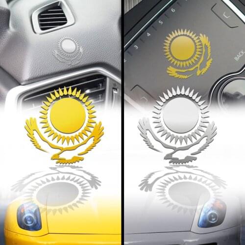 2pcs Car Styling 3D Kazakhstan Sun eagle emblem Body Badge Interior Exterior Decoration Sticker For Hyundai Lada KIA Chevrolet