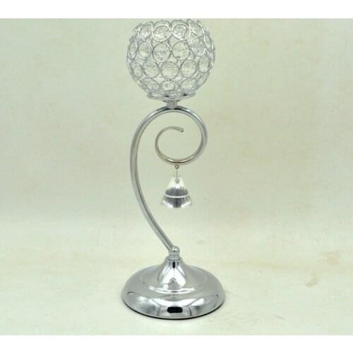 Free Shipping luxury Silver crystal candelabra crystal candel holder wedding table centerpiece 20pcs/lot