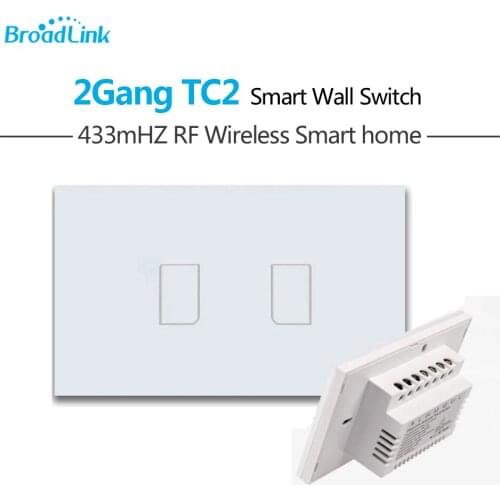 Broadlink TC2 EU/US Standard 2 Gang Smart Home Automation Cellphone Remote Wireless Control Lamp Light Switch for RMPRO