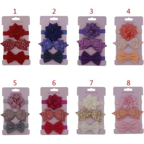 3 Pcs/Set Children Kids Hair Rope Cartoon Cute Lotus Bow Girls Ponytail Elastic Band Jewelry Gifts NEW