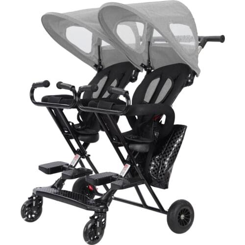 Twin Baby Walking Tool Double Stroller Lightweight Folding Baby Child Reclining Large Pedal Baby Carriage