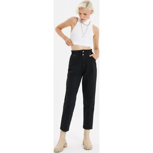 Trendyol Waist Detail High Bel Mom Jeans TWOAW22JE0793