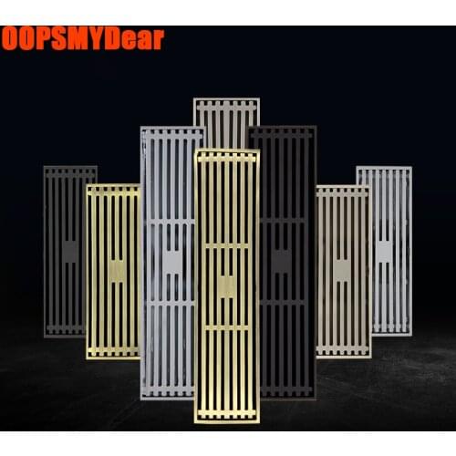 Anti Bugs Floor Shower Drain Bathroom Waste Water Stopper Strap Hole Cover Square Brass Strainer Deodrant Grate Gold Hair Filter