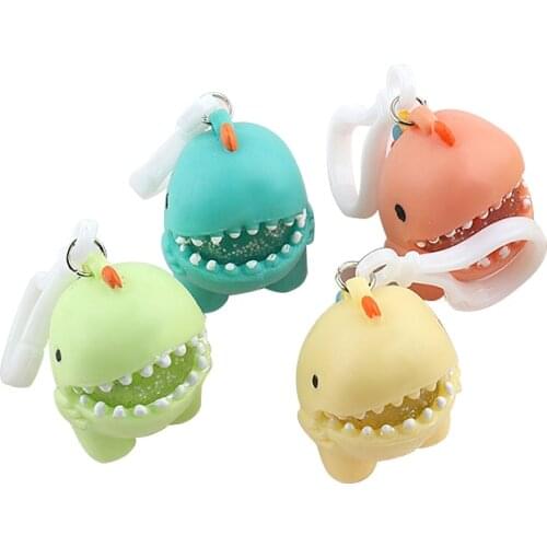 Fidget Toys New TPR Soft Plastic Cartoon Cute Animal Pinch Music Keychain Dinosaur Squeeze Bubble Rubber Decompression Toy