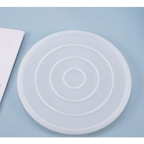 Crystal Epoxy Resin Mold Coaster Round Tray Mirror Plate Casting Silicone Mould DIY Crafts Jewelry Making Tools