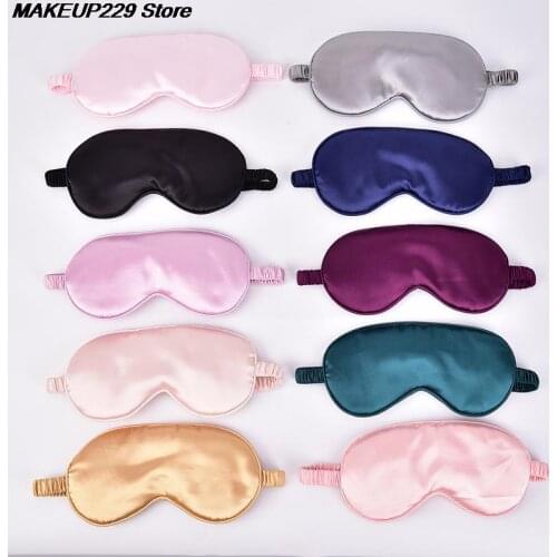 1PCS Imitated Silk Sleep Eye Mask Padded Shade Eye Cover Patch Sleeping Mask Eyemask Blindfolds Travel Relax Rest Women Men