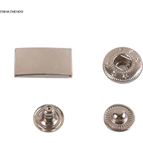 Metal Snap Fastener Rectangle Press Button No Sewing Press Studs Repair Parts DIY Handmade Leather Craft Bag Accessories