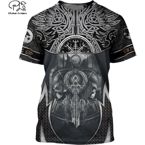 Warriors Vikings Tattoo Symbol Fashion 3D Printed Summer Short Sleeves T-shirts funny Cosplay Halloween t shirts drop shipping