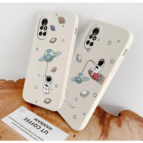 Planet Square Soft Case For Huawei Nova 8 7 Pro SE 6 SE 5 Pro 5Z 5I 5Ipro 5T 4 4E Liquid Silicone Phone Cover Case