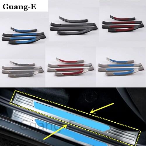 Car Stainless Steel Pedal Door Sill Scuff Plate Inside Cover External Inside Threshold 4pcs For Bmw X5 Xdrive G05 2019 2020 2021