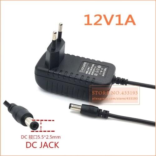 New1PCS 12V1A New AC 100V-240V Converter power Adapter DC 12V 1A 1000mA Power Supply EU Plug DC 5.5mm x 2.1mm Free post shipping