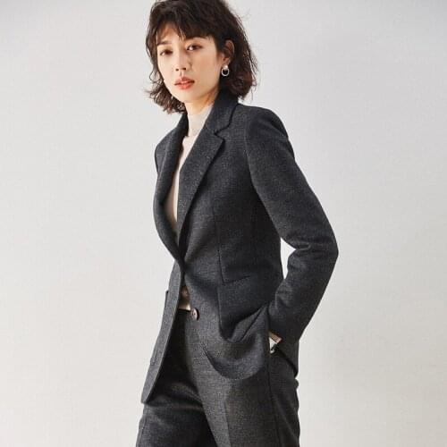 New Knitted Soft Temperament Suit Waist Waist Professional High-end Thin Commuter Suit Jacket Women Women Coat Womens Clothing