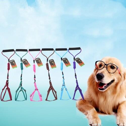 Adjustable Dog Cat Harness and Leash Set Pet Puppy Nylon Traction Rope for Medium Large Dogs Walking Lead Leashes Pet Supplies