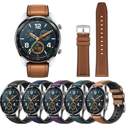 For Huawei GT 2 GT2 Pro Watch Band 22mm Genuine Leather Strap Replacements Honor Magic 1 2 46mm Watch Mens Strap