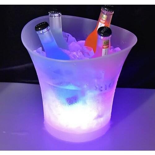 LED 5L Waterproof Plastic LED Ice Buckets Bars Nightclubs LED Light Up Champagne Wine Bucket Bars Night Party Supplies