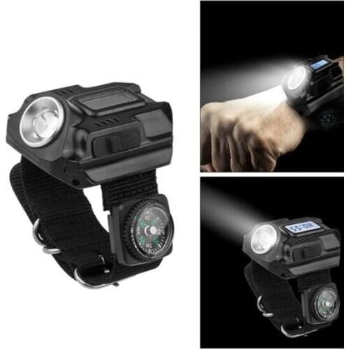 Flashlight Watch Xpe Q5 R2 Led Usb Charging Wrist Watch Elf Defense Watch Tactical Watches Military Reloj Linterna Wrist Power