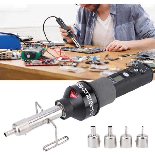 Hot Air Gun LCD Digital Display Thermostat Industrial 4 Nozzle 450W EU Plug AC 220V Electronic Hot Air Gun