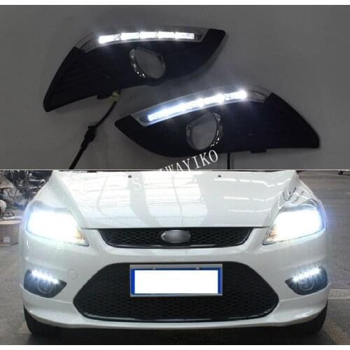 Turn Signal 2Pcs/set Waterproof LED Daytime Running Light DRL For Focus Sedan 2009-2013 Fog Lamp Modify Fog Head white Lamp