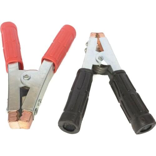 WSFS Hot 2x Crocodile Clips HEAVY DUTY Copper Battery Test Alligator Clamps Optimal Contact with the Copper Teeth