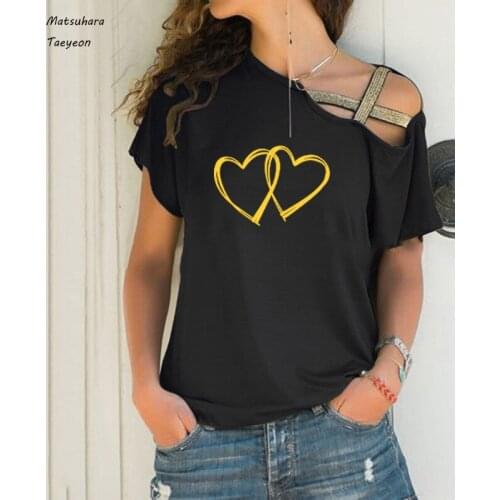 New Summer fashion Two love pattern print t shirt women 2020 T-shirt casual top Harajuku shirt short sleeve women clothing tee