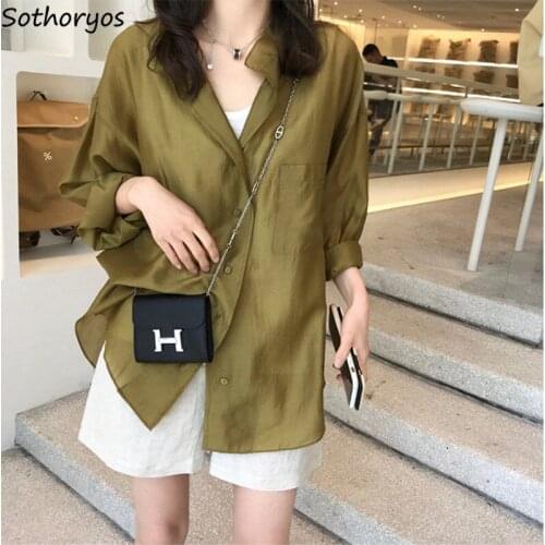 Tender Casual Shirts Women Spring Large Size M-3XL Chic Baggy Stylish Female Sun Protection Long Sleeve Blusas Retro Streetwear