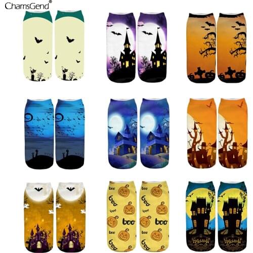 Women Happy Funny Socks With Halloween Pumpkin Print Cute Winter Socks Cotton Breathable Fashion Harajuku Funny Socks 2021