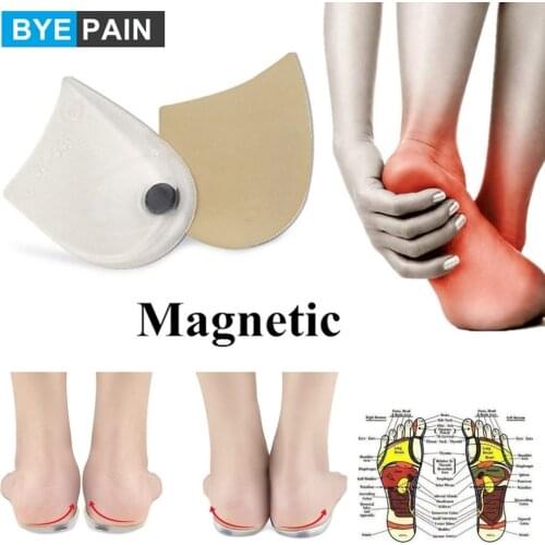 1Pair BYEPAIN Magnetic Heel Pad Insoles For O-legs X-legs Inside Outside Correct Shoe Pad Breathable Soft Magnet Insoles